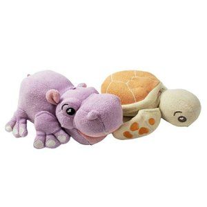 SoapSox Hippo Turtle Bath Scrub Wash Cloth Sponge Plush Toy Bundle Lot of 2